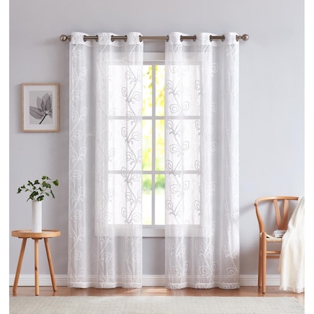 Palacedesigns 84 in. Blush Boho Embroidered Window Panels - Set of 2 PA3673530